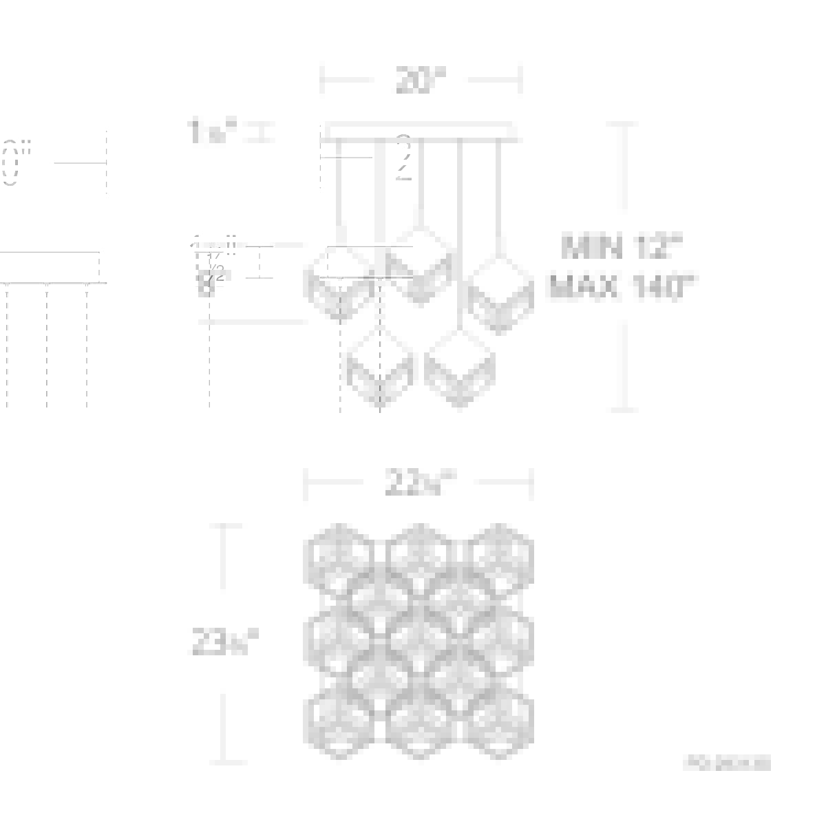 13 Lights Ice Cube Square Multi Light 4CCT
