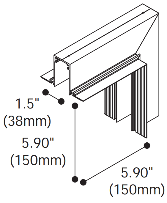 Trimless Recessed Vertical Corner