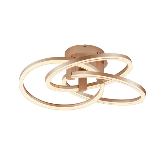 24" Rose Gold Modern Style Flush Mount