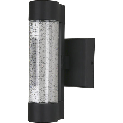 12-Inch LED Cylinder Outdoor Up & Down Wall Sconce, Clear Acrylic Cylinder