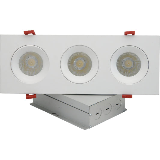 3.5” LED Three Head Gimbal Regressed Downlight Fixture
