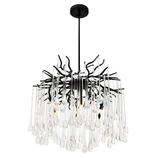 26" Anita 6 Light Chandelier With Black Finish