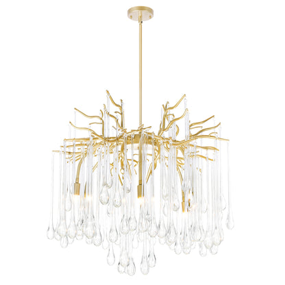 26" Anita 6 Light Chandelier With Gold Leaf Finish