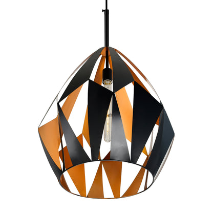 20" Oxide 1 Light Down Pendant With Black+Copper Finish