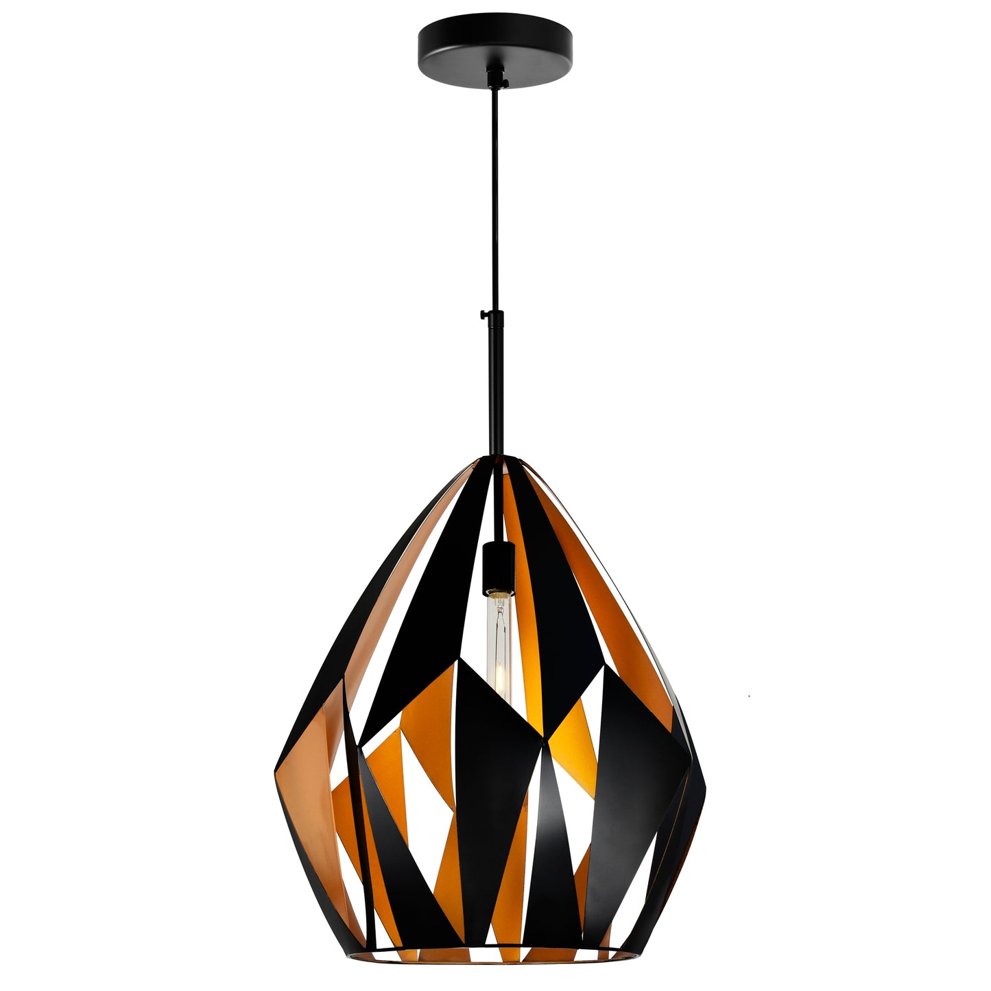 20" Oxide 1 Light Down Pendant With Black+Copper Finish