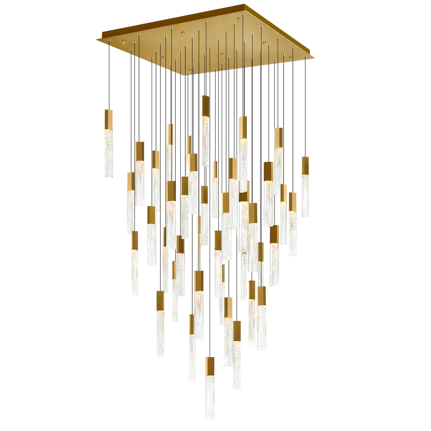 36" Large Greta Integrated LED Brass Chandelier