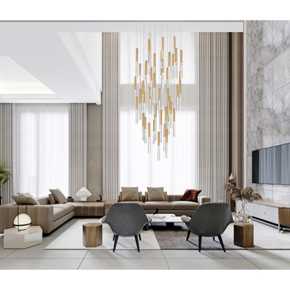 32" Dragonswatch LED Integrated Chandelier with Satin Gold Finish