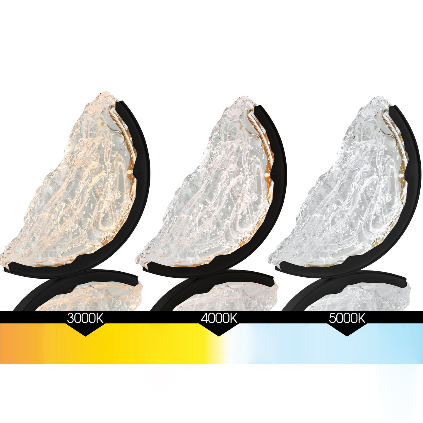 54" Moon Integrated LED Black Chandelier
