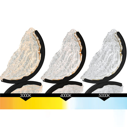 54" Moon Integrated LED Black Chandelier