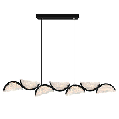 54" Moon Integrated LED Black Chandelier