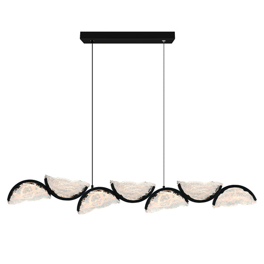 54" Moon Integrated LED Black Chandelier