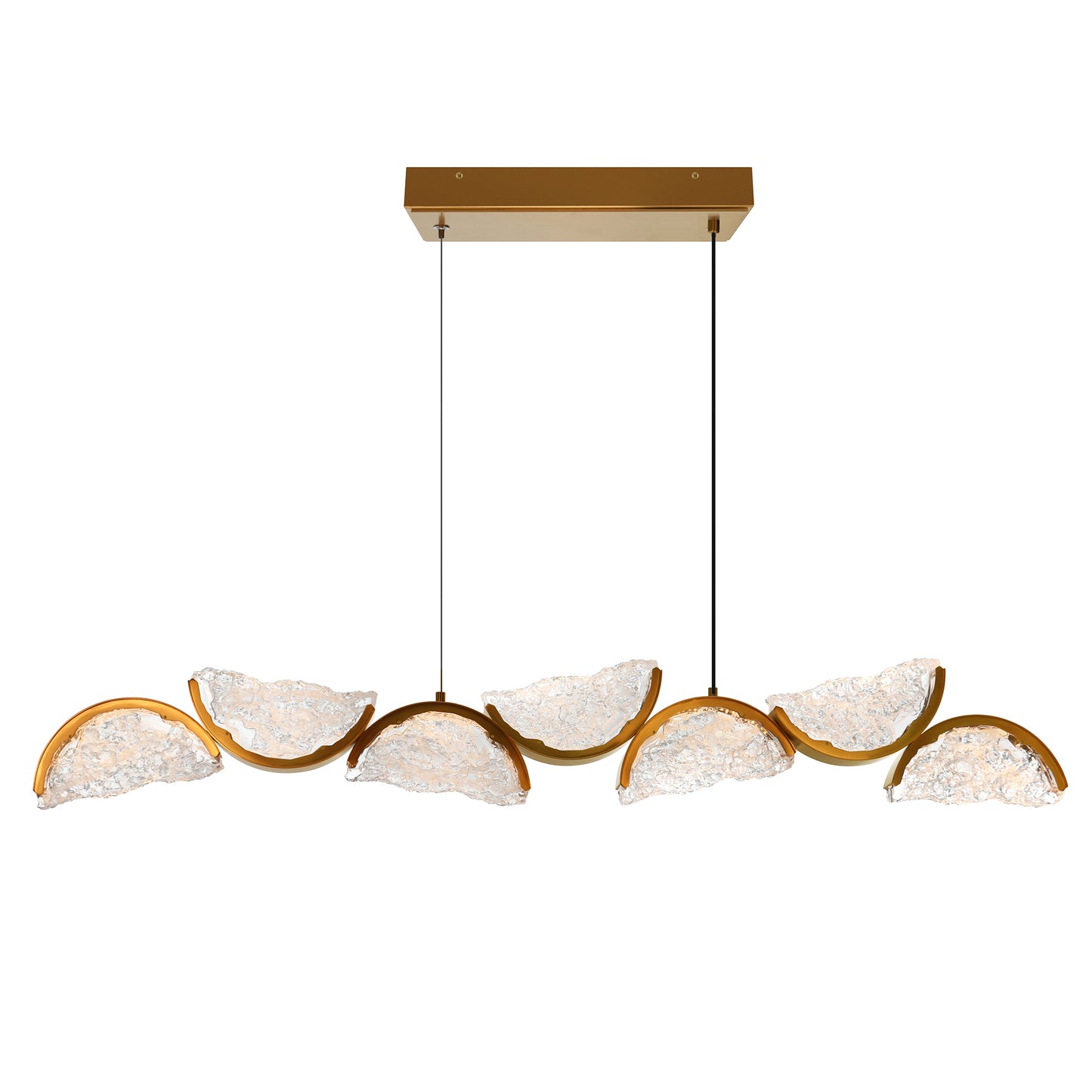 54" Moon Integrated LED Brass Chandelier