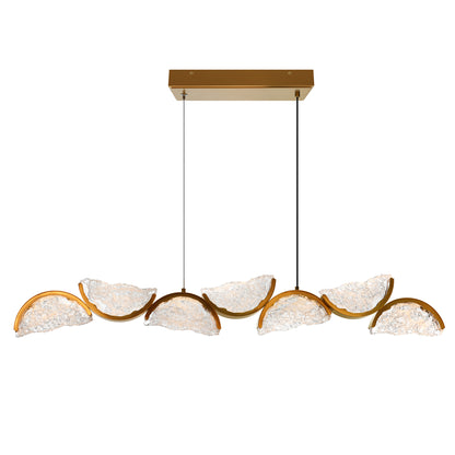 54" Moon Integrated LED Brass Chandelier