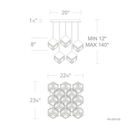 13 Lights Ice Cube Square Multi Light 4CCT