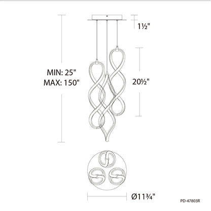 21" Interlace Round Multi Light 4CCT