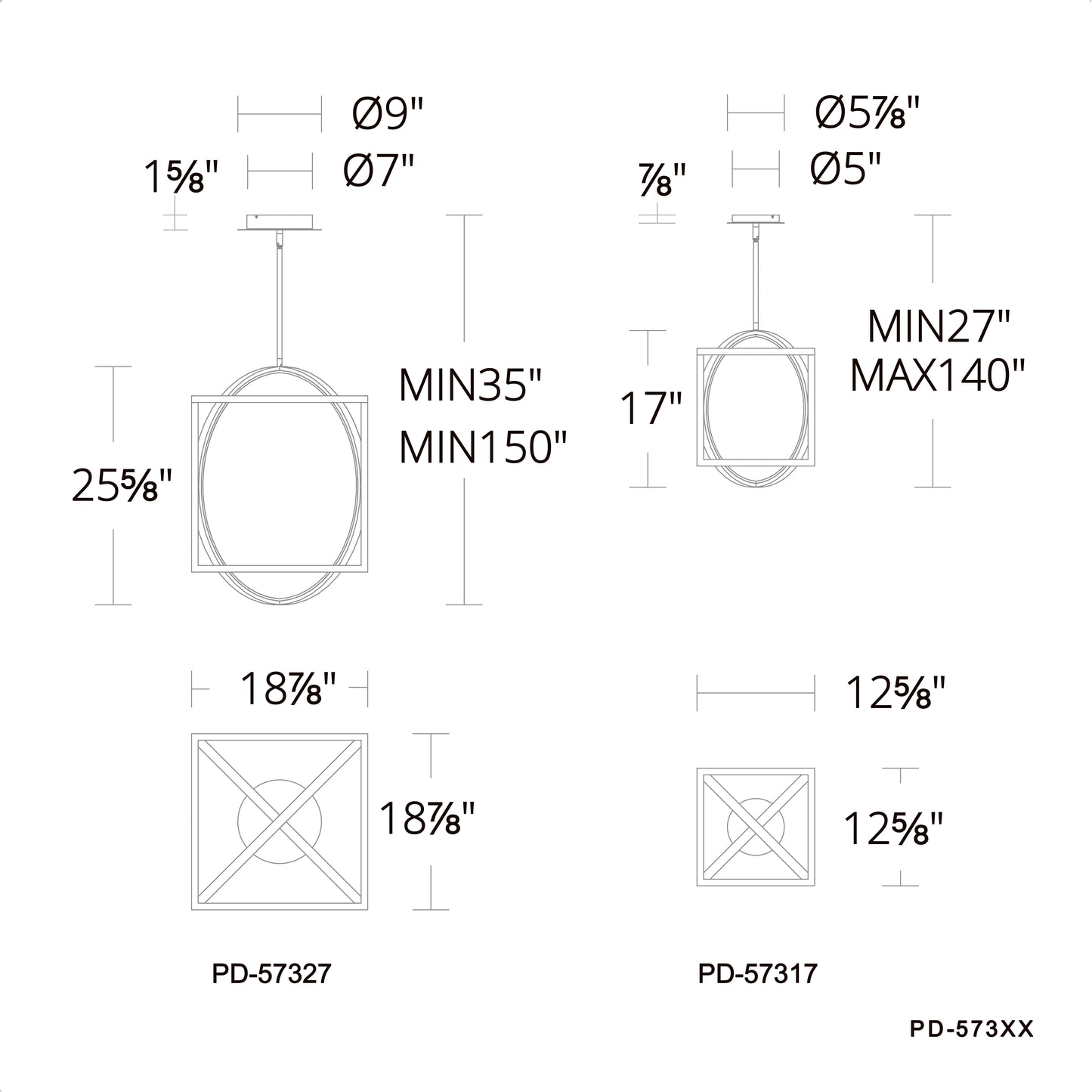 17" Geometrix Pendant 3000K
