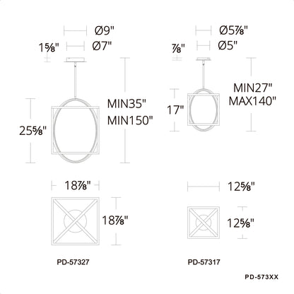 17" Geometrix Pendant 3000K