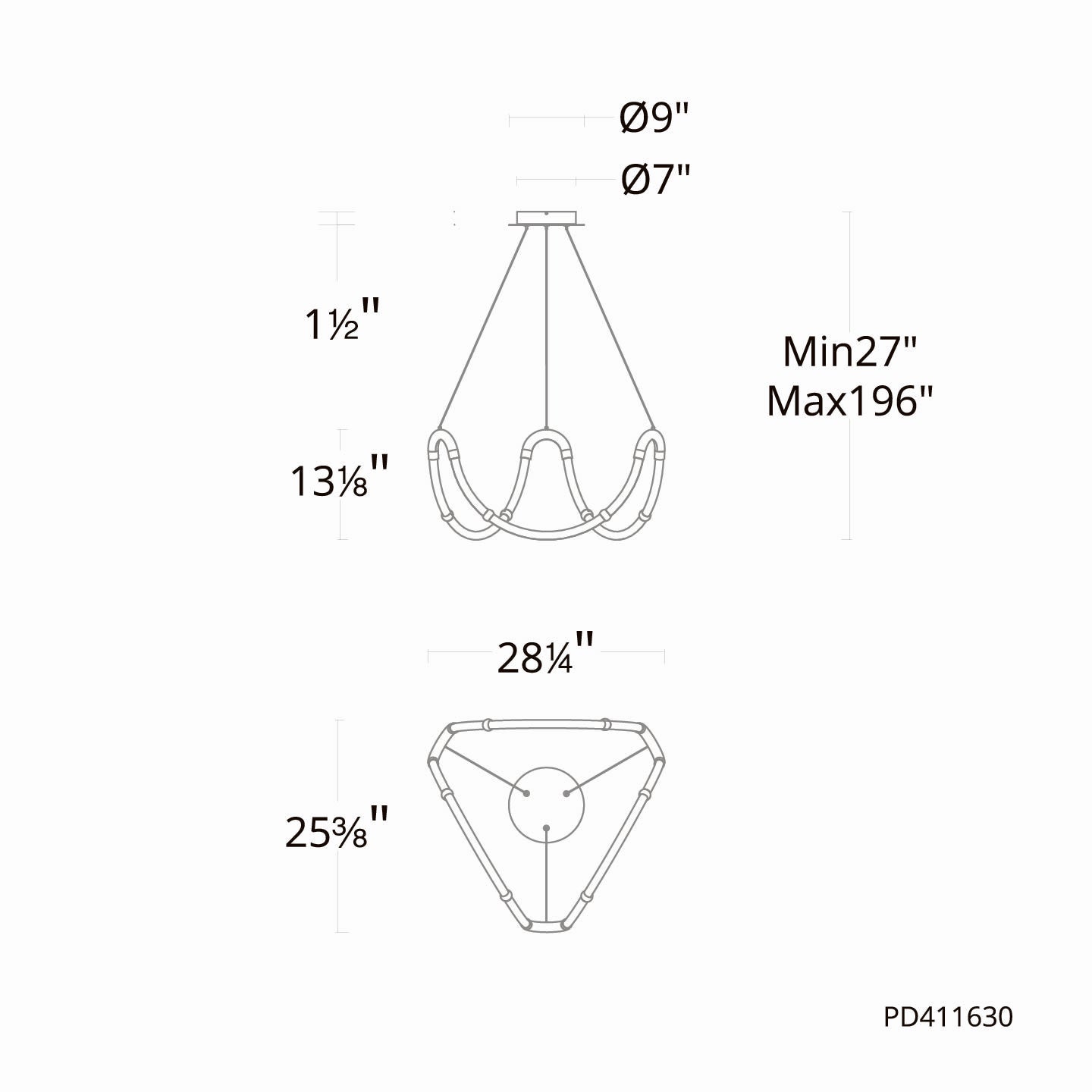 28"Swathe Pendant 4CCT