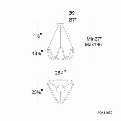 28"Swathe Pendant 4CCT