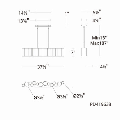 37" Troop Linear Pendant 4CCT