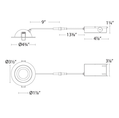 4" Fire Rated Adjustable Downlight 5CCT
