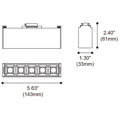 Milan 24V 5 Lights Linear Spot Track Head