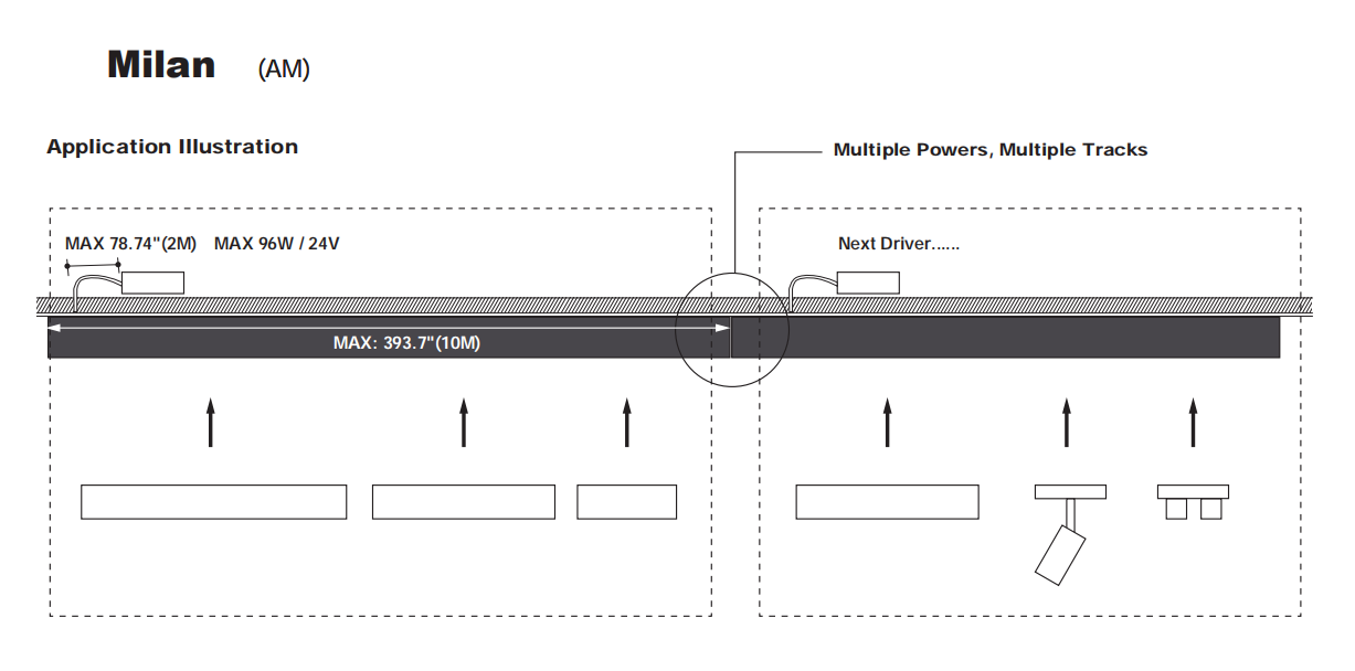96" Trimless Recessed Track