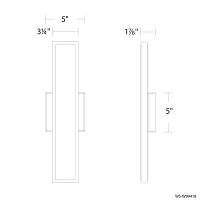 18" Bastone Outdoor Wall Sconce 4CCT